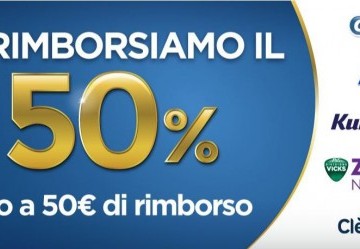 Ti rimborsiamo il 50% sui tuoi acquisti!